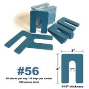 Deslauriers Econ-O-Shim - Blue 3" x 4" x 1/16" Solid - Pack of 50